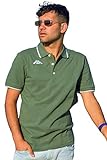 Kappa Herren-Poloshirt, T-Shirt, Piqué, Meer, Sport, Tennis, Boot, Fußball, Art. Maltax 5 Mss, 1 x dunkelgrün, XL