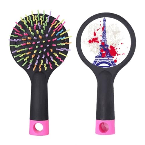 Brosse à cheveux Tour Eiffel Paris avec base coussin amortie haute finition