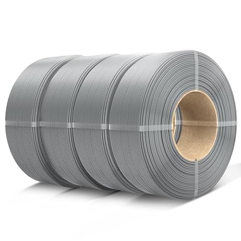 SUNLU 3D Printer Filament PETG Filament Refill 1.75mm,Suitable for SUNLU Third-Generation Reusable spools,Dimensional Accuracy +/- 0.02 mm,1kg per Spool, Pack of 4,4 Grey