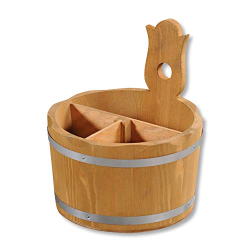 Wooden Cutlery Holder, Height: 20 cm, Depth: 18 cm, Braun, 20 centimeters