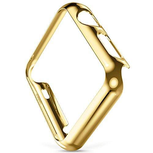 eWINNER Case Compatible with Apple Watch 42mm Series 3 2 1 with Screen Protector Waterproof Hard PC Ultra-Thin Bumper HD Clear Anti-Fog All Around Protective Cover (42mm, Gold)