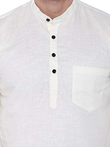Image of Rajubhai Hargovindas Men's Linen Straight Short Kurta