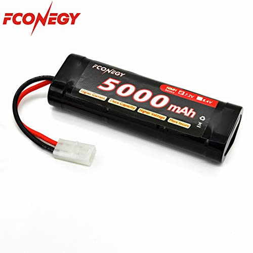 FCONEGY NiMH Battery 7.2V 5000mAh Flat Pack with Tamiya Plug for RC Cars/RC Truck