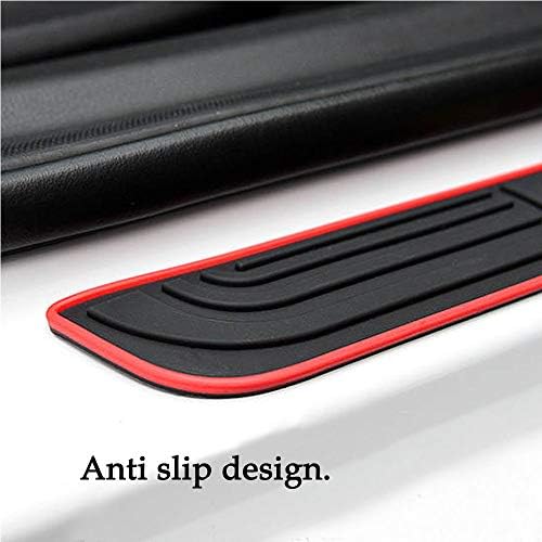 Car Door Sill Plate Protectors, 4 Pieces of PVC Soft Rubber Car Door Sill Stickers Anti-scratch Protection Strips Anti-Dirty Scuff Plate Cover Decor Accessories