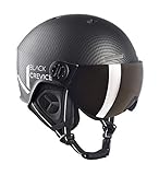 Black Crevice Skihelm SÖLDEN mit Visier, schwarz Carbon matt/weiß, S (51-54)
