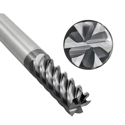 Image of Tools Carbide End Mills,6 Flute Square Milling Cutter,High Helix Angle for High Hardness Steel Finshing Milling Processing - 1 /2 Shank (1 /2-3 inch 1PCS)