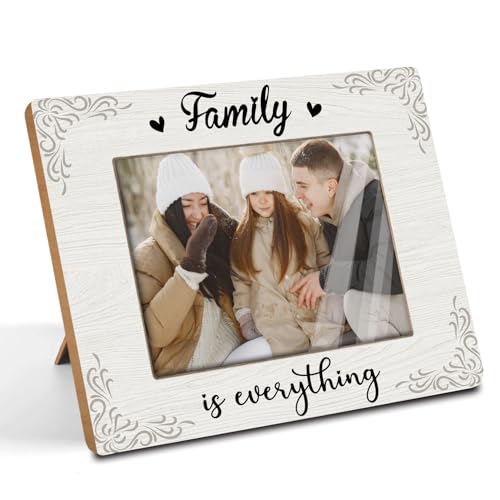 KLYTINK Family is Everyting Wood Picture Frame Warm Home Desk Decor Gifts for Mom Dad or GrandparentsHousewarming Gift for Friends Fits 5x7Inch (Family-3)