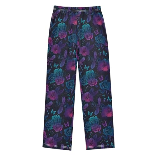 senya Pajama Pants Sleep Pants Gradient Rose Dragonfly for Age 6-14