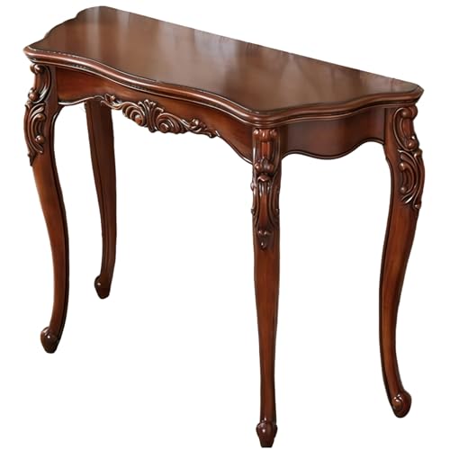 Yqyc Recibidores Modernos de Madera Maciza, Soporta hasta 50 Kg, Tallado Artesanal, Ideal para Recibidor, Color Marrón(115x42x85cm/45x16x33in)