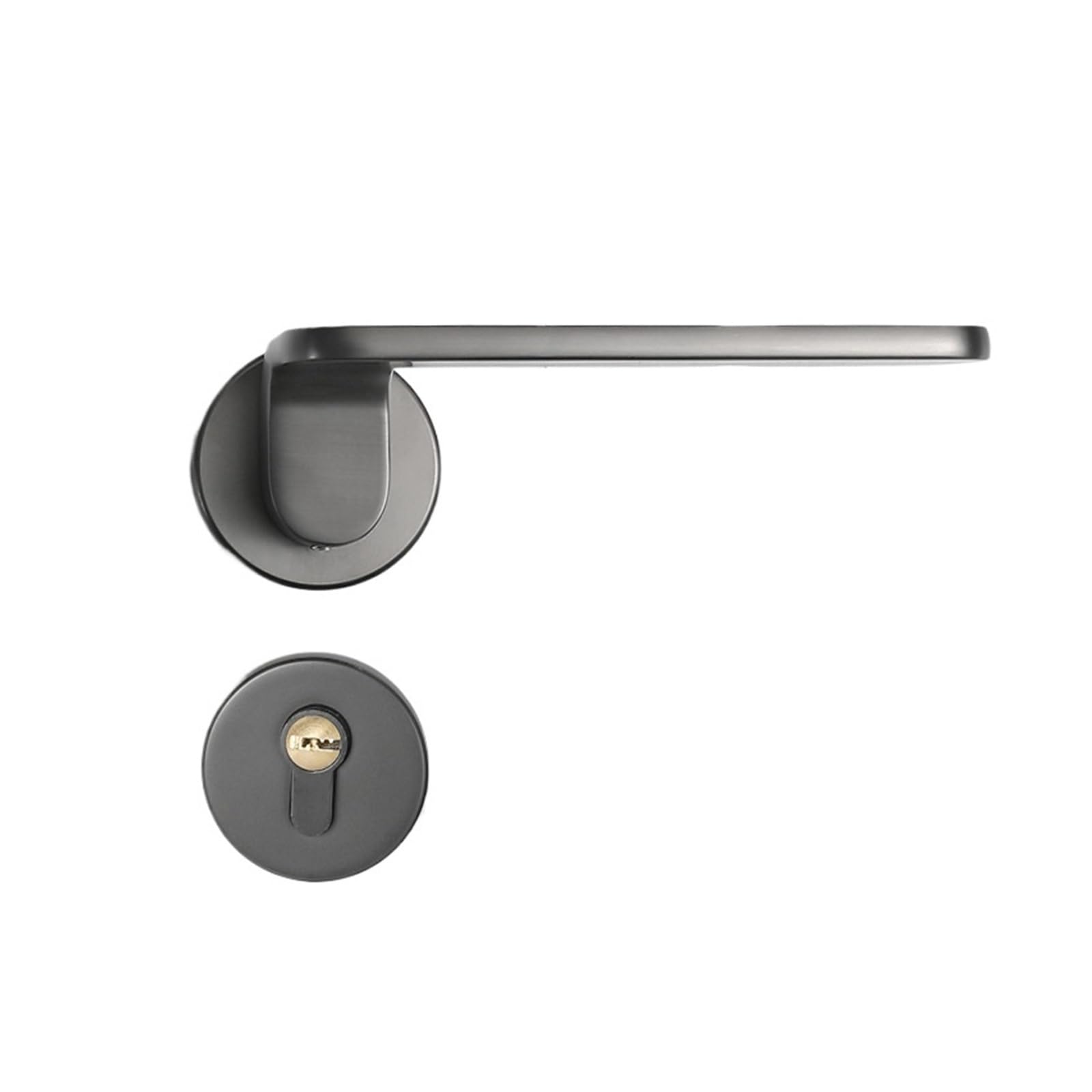 NYRXRYTCA Black Brushed Nickel Indoor Door Lock Bedroom Silent Magnetic Door Lock Wooden Door Handle zinc Alloy Household Lock(Type H 72 silent)