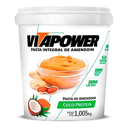 Pasta de Amendoim Sabores Naturais (1,005Kg) - Sabor Coco Protein, Vita Power