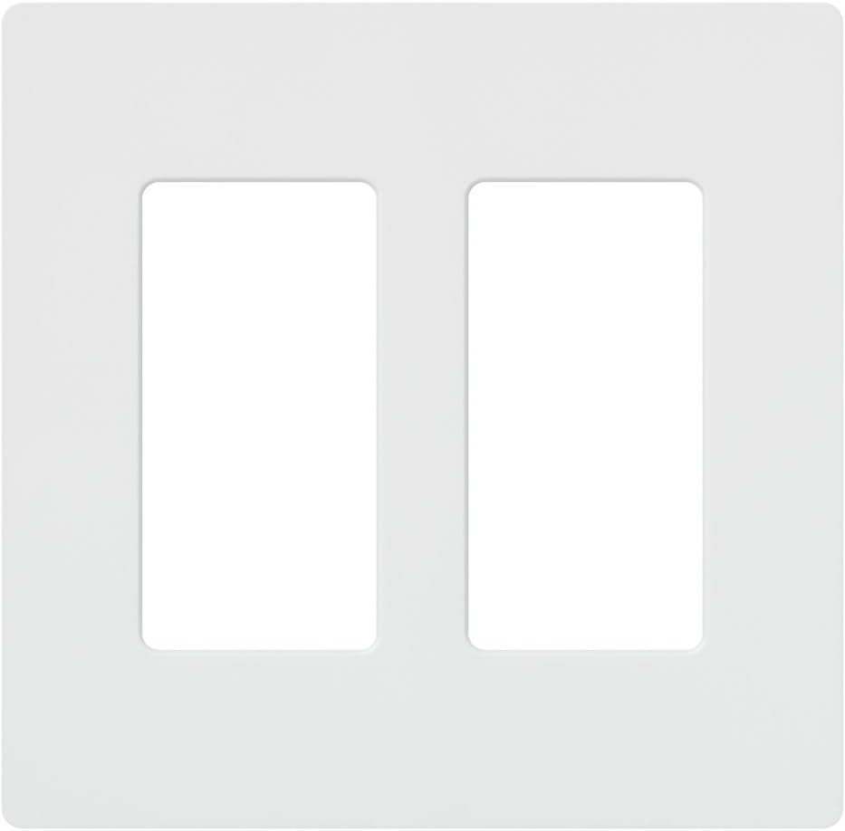 Lutron Claro 2 Gang Decorator/Rocker Wallplate, Gloss, White (1-Pack) | CW-2-WH