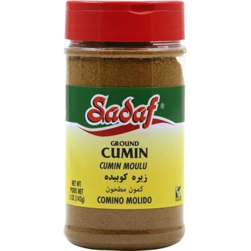Sadaf Cumin Ground - Cumin Powder for Cooking & Seasoning - Spices & Seasonings - Kosher - 5 oz Bottle with Saker Top