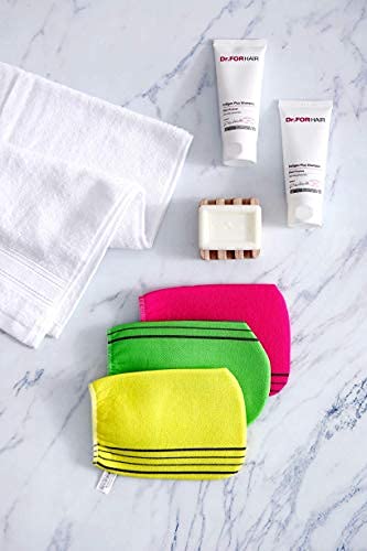 Miniatura 6 de Bastex Paño exfoliante de baño. Paño de toalla coreano genuino utilizado para exfoliar. Manopla exfoliante para uso en baño y ducha, 3 piezas (6.7 x