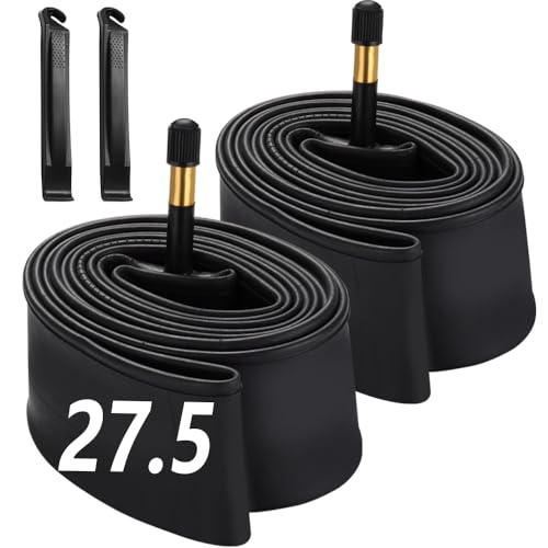 27.5x2.125/27.5x2.25/27.5x2.3/27.5x2.35 inch Bike Tube with AV48mm Schrader Valve Mountain Bike Inner Tubes Premium Butyl Rubber Bicycle Tube 2 Pack 27.5 inch E-Bike Tube