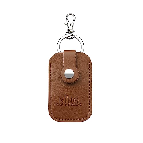 King of Flash USB Flash Drive Portable Travel Memory Stick Shuttle Carry Case - Holds 1 USB Sticks with Keyring Hook (Brown)
