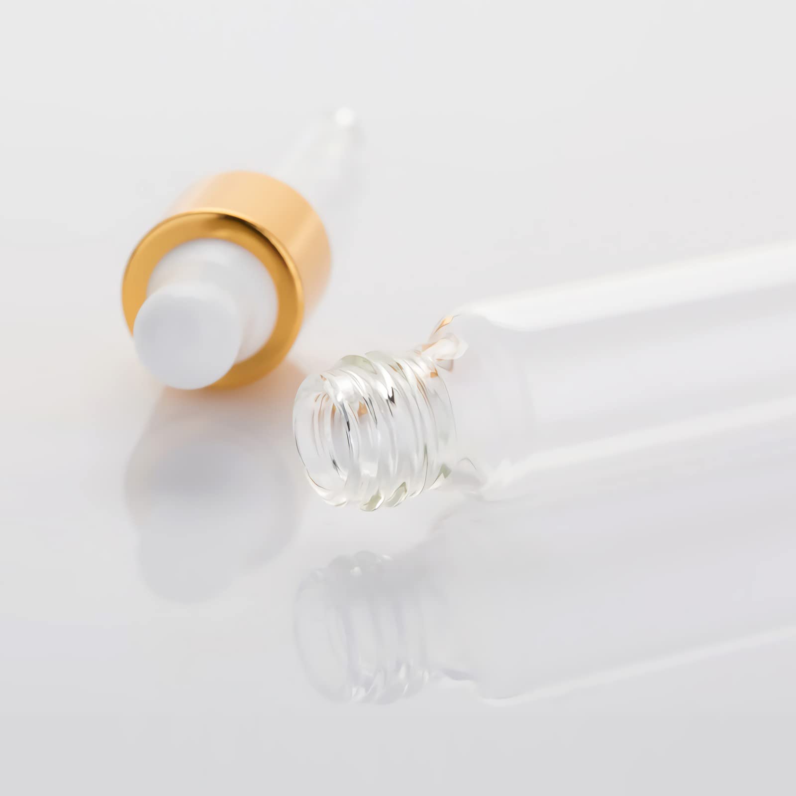 20 Pezzi Piccolo Bottigliette Contagocce di Vetro Trasparente da 10 ml, Vuote Mini Bottigliette con Anello Pipetta per Oli Essenziali, Laboratorio, Olio Essenziale, Aromaterapia