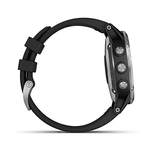 Relógio Multiesportivo Garmin, Fenix 5 Plus, Monitor Cardíaco no Pulso, Preto e Prata