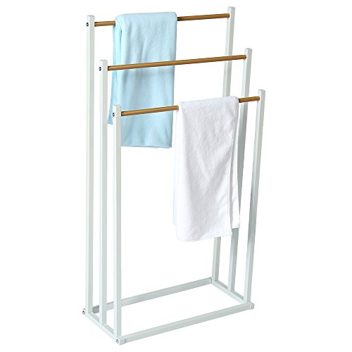 HOME BI Free Standing Towel Drying Rack, 3 Tier Metal Towel Bathroom