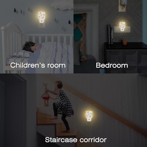 Image of Cute American Patriotic Gnomes Night Light Plug into Wall, USA Flag Love USA Dusk to Dawn Night Light Plug in,0.5w Energy Saving Sleep Friendly NightLight for Kids Boys Girls Home Decor