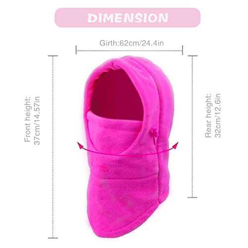 Yr.lover Children's Double-Deck Winter Windproof Cap Thick Warm Face Cover Adjustable Ski Hat Rose #TOP2
