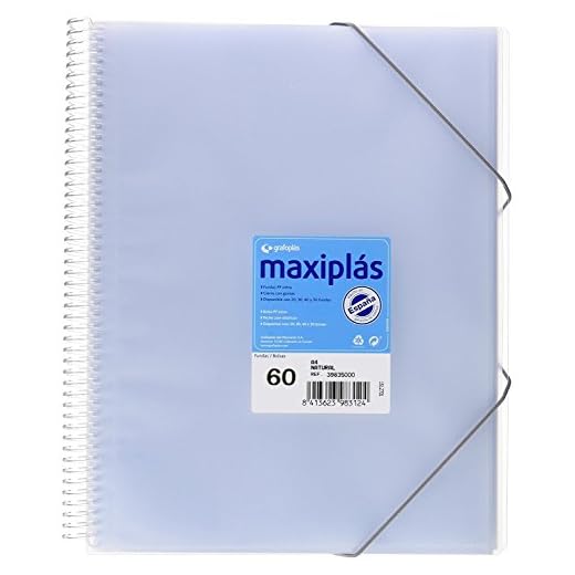Grafoplás 39836000-Carpeta 60 Fundas A4 con Espiral y Sobre Interior, Transparente, Maxiplás