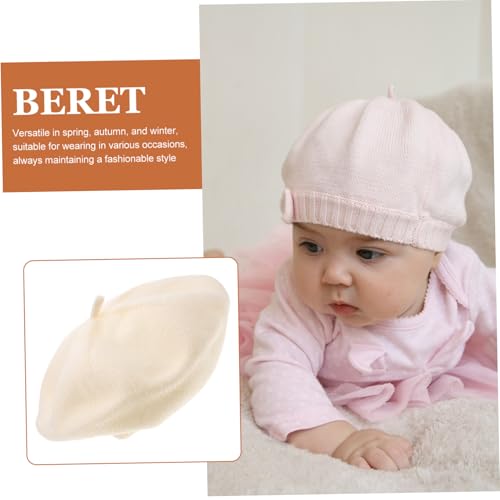 GALPADA Boy Girl Knitted Beret Hat Vintage Stylish Cap for Boys and Girls Warm Casual Headwear for Spring Autumn and Fits Circumference Months Beige3