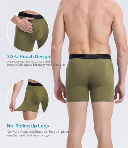 Image of BAMBOO COOL Men's Underwear Breathable Boxer Briefs with Fly Moisture-Wicking Lightweight Underwear 7-Pack