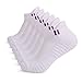 WELKANA Chaussettes de Sport 6 Paires, Chaussettes de Course à Pied Wicking Anti Ampoules, Sport Coton Courtes Chaussettes Respirantes Confortables Pour Homme, Femmes. (Blanc-01, 6 Paires, L)
