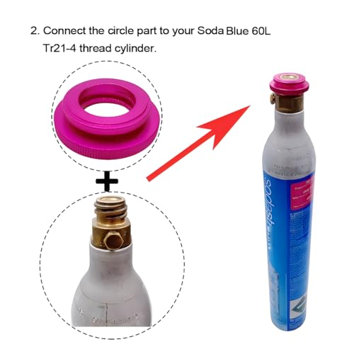 Quick Adapter for CO2 Soda Machine, Connecting Original blue CO2 Cylinder with TR21-4 Male Thread,Compatible with Terra/Art/DUO Soda Maker - Thumbnail 5