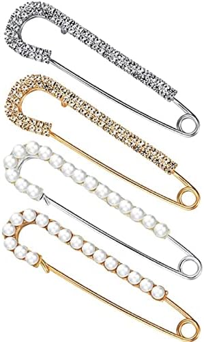 WeddHuis Set 4 Spille Da Donna Con Perle E Strass - Per Maglioni, Sciarpe, Cardigan - Foto 6