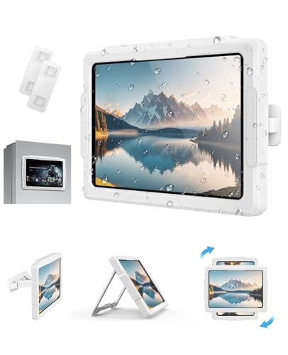 MoKo iPad Shower Holder Waterproof, 360° Rotatable Shower Tablet Holder for 11" iPad, Magnetic Tablet Mount for Fridge, Telescopic Arm, Anti-Fog Touch Screen, 3 Placement Modes, for Bathroom Kitchen by MoKo - Image 2