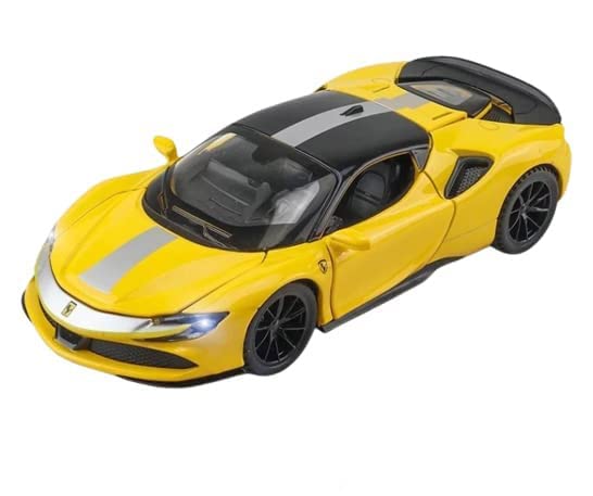 PLUSPOINT Diecast Toy Car Scale Model,Pull Back Vehicles Alloy Simulation Supercar with Lights and Sound Also for Car Dashboard,Kids,Adult (Ferrari- Yellow) (B0BLW4PH8N) Amazon Price History, Amazon Price Tracker