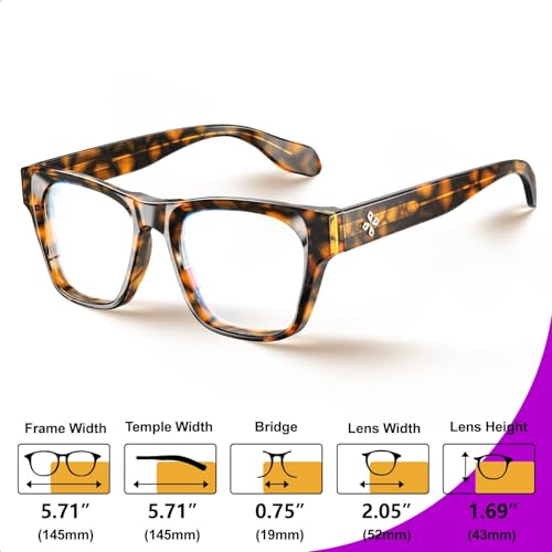 Image of VISOONE Square Blue Light Blocking Glasses TR90 Clear Lens for Women Men BONA