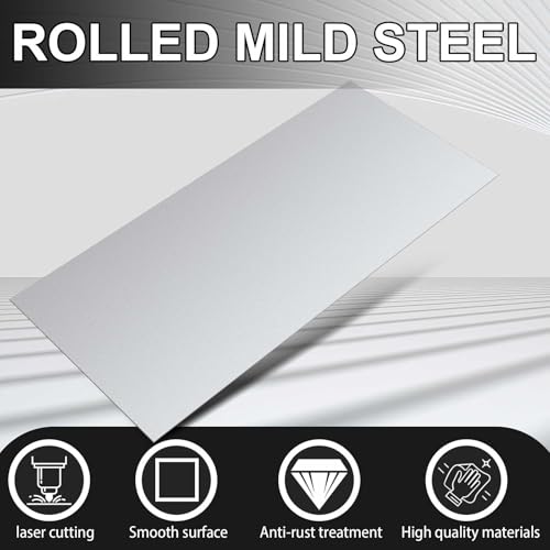 Image of Hicarer 1 Pcs Mild Steel Sheet Cold Rolled 18 Gauge Metal Plate Weldable Metal Sheets for Professional Industrial DIY Use, Clean Surface Easy to Weld (36'' X 12'')