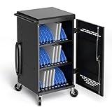 30 Unit Device Charging Station for Chromebook, iPad, 14'' Laptop - Charging Cart with Charger Cable Management, Circuit Breaker, Grounding Protection, Assembly Required