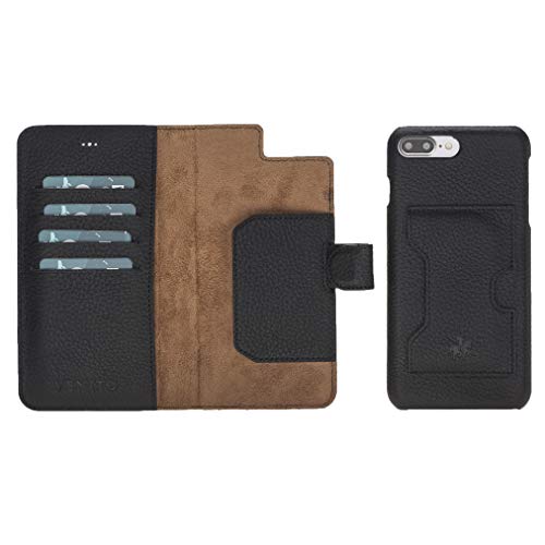 Venito Florence Leather Wallet Phone Case Compatible with iPhone 8 Plus and 7 Plus - Extra Secure with RFID Blocking - Detachable Phone Wallet (Black) Venito Florence Leather Wallet Phone Case Compatible with iPhone 8 Plus and 7 Plus - Extra Secure with RFID Blocking - Detachable Phone Wallet (Black)