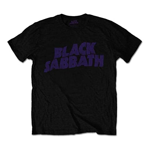 Black Sabbath Officially Licensed - T-Shirt Camiseta Vintage Wavy Logo T Shirt (X-Large)