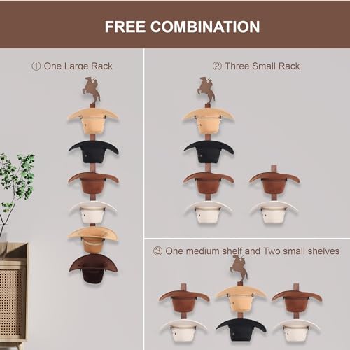 Cowboy Hat Rack for Wall, Cowboy Hat Holder, Western Couple Design, 6 Hooks by CANWUPON - Used condition - Image 4