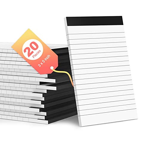 20 Pack Small Notepads Refills Memo Pads 3 x 5 Inch Lined Writing Note Pads