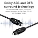 xipotuz 2 PCS Digital Optical Audio Cable 6ft1.8M - [24K Gold-Plated, Ultra-Durable] Slim Optical Cable Digital Audio Cable for Home Theater, Sound Bar, TV, PS4, Xbox, PlayStation & More