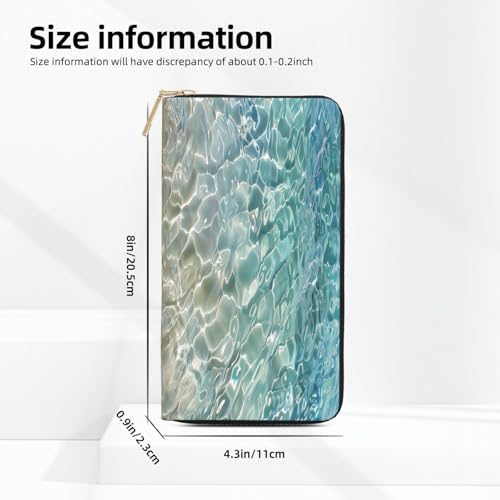 Clear Sea Water Printed Long Wallet for Women Men Cute Coin Purse with Card Holder4