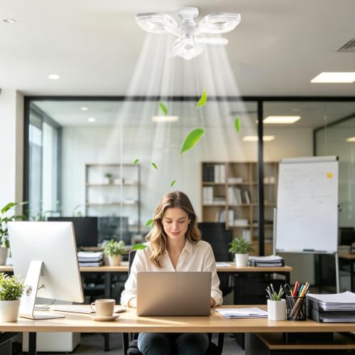 Ventilador de techo con luces regulables y control remoto para dormitorio 2