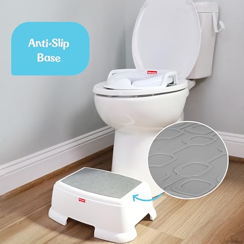 Image of Fisher-Price Toddler Step Stool - Non-Slip Textured Top, Wide Stable Base, Lightweight Potty Training Boost for Kids, Bathroom & Sink Stool for Toddlers