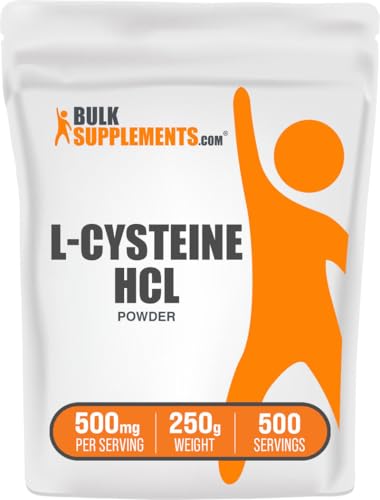 BulkSupplements.com L-Cysteine HCl Powder - NAC Supplement Amino Acid Supplement - Gluten Free 500mg per Serving 250g (8.8 oz) (Pack of 1)