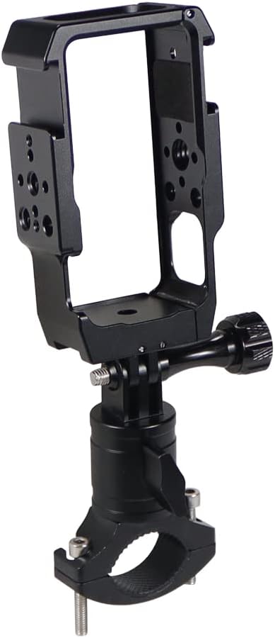 Camera Cage Mini Photography: Extreme Sports Anti-Loose Design Magnetic Suction Folding Double Leaf Card Accessory Compatible with Action 2 Camera (Clip+Screw)