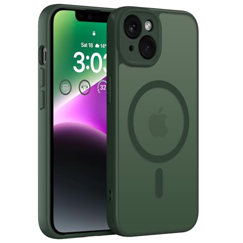 ORDA Magnetisch Hülle für iPhone 14 6,1 Zoll Kompatibel mit MagSafe, Transluzente Matt Rückseite Dünn Kameraschutz Stoßf...