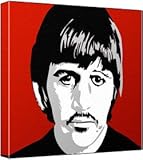The Beatles Ringo Starr - Pop Art Print (roter Hintergrund) 