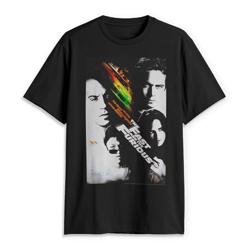 Fast & Furious Classic Movie Poster Men's Graphic Tee Shirt, Mens T-Shirt Black