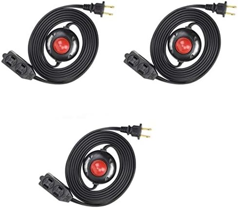 Electes 3 Outlet Extension Cord with Hand/Foot Switch and Light Indicator with Safety Twist-Lock, 16/2, Green, UL Listed